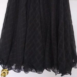 Full length, full circle layered black skirt - elastic waist Small